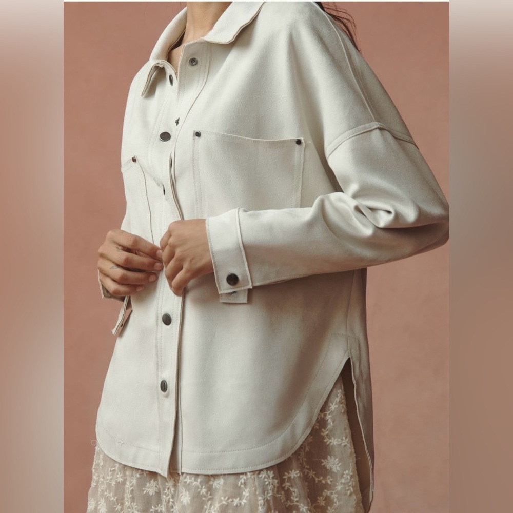 NWOT Dear John for Anthropologie Gina Faux Suede Shirt, XL
